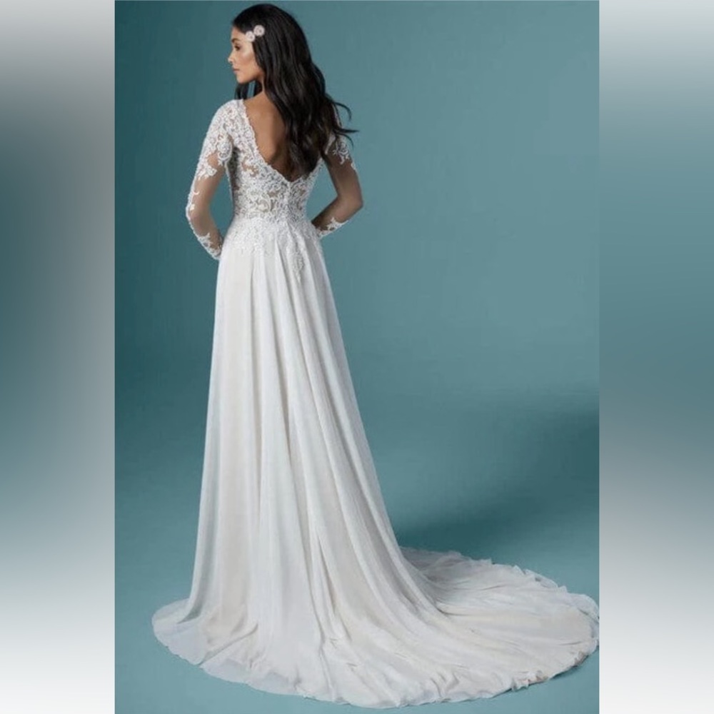 New Maggie Sottero “Madilyn” Wedding Dress/Gown Ivory/Nude Size 8. Includes Veil - Picture 3 of 16